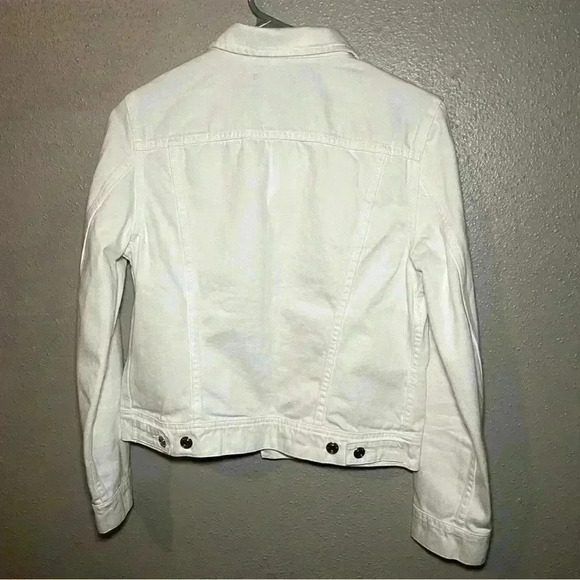 J. Crew Classic White Denim Jeans Jacket - Small - Picture 2 of 7